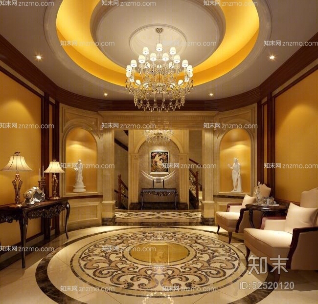 酒店休息区43D模型下载【ID:52520120】