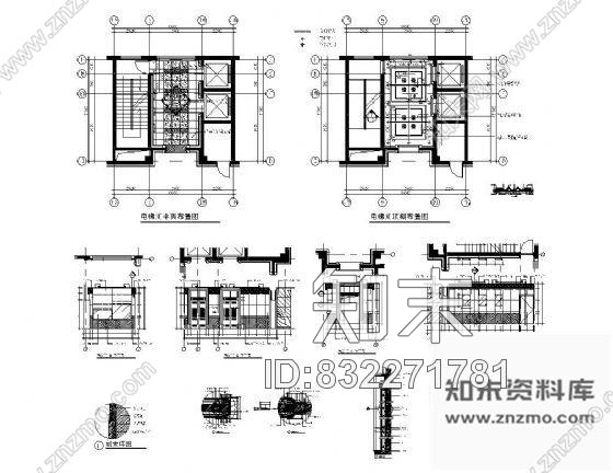 图块/节点电梯厅装修详图cad施工图下载【ID:832271781】