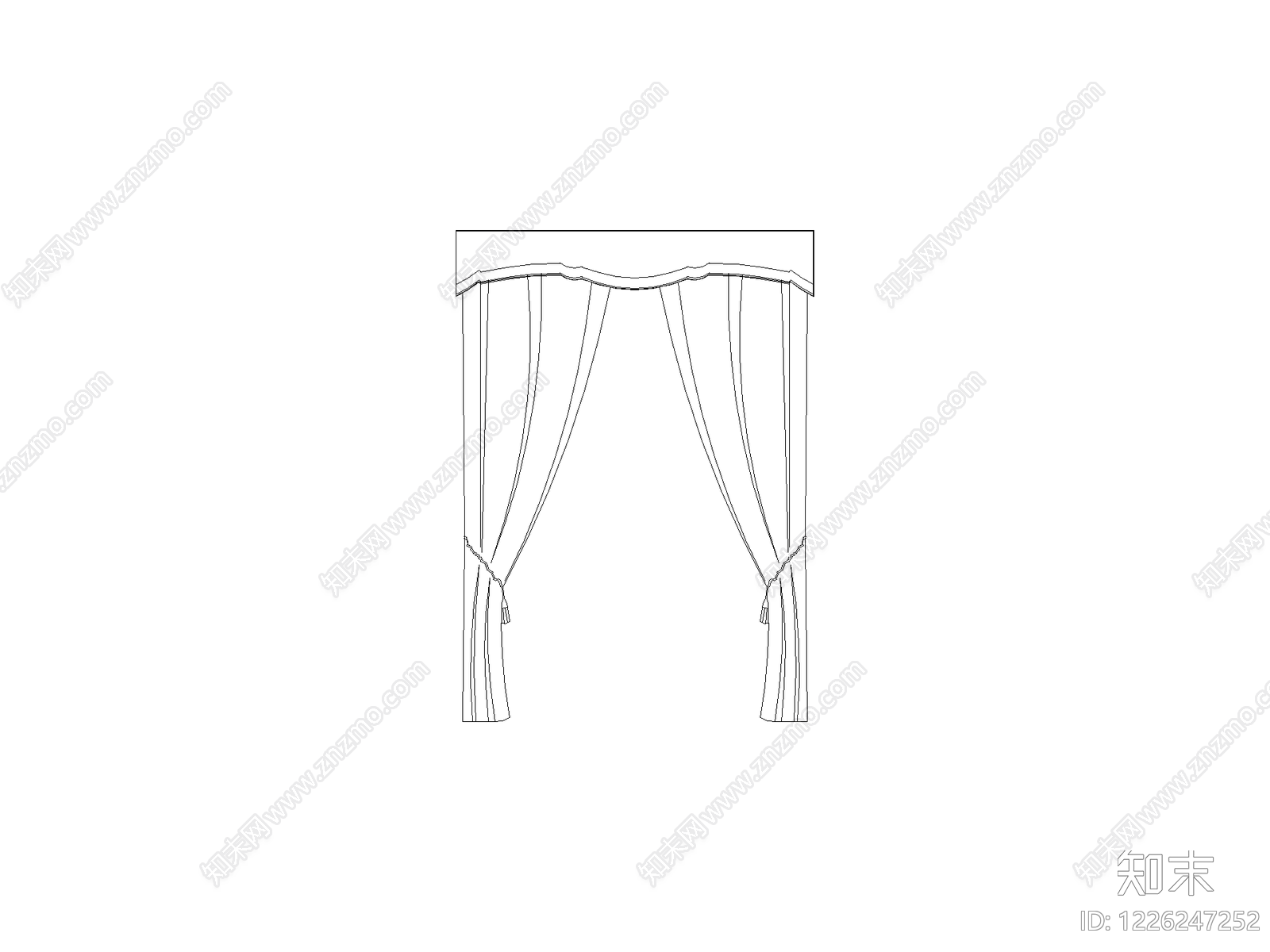 窗帘cad施工图下载【ID:1226247252】