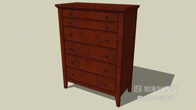 小衣橱（西洋梳镜柜）SU模型下载【ID:521963037】