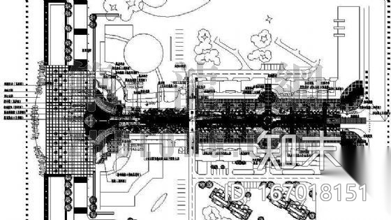 某步行街景观设计平面cad施工图下载【ID:167018151】