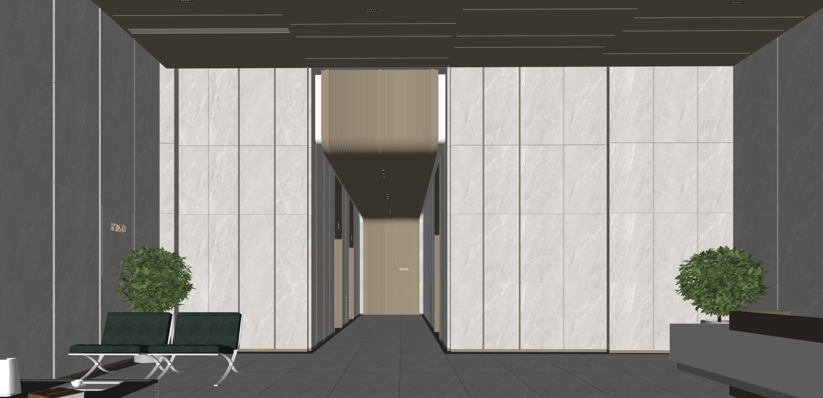办公大堂SU模型下载【ID:1216043150】