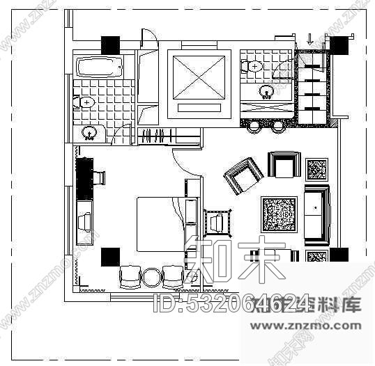 施工图一些标准客房的家私布置图cad施工图下载【ID:532064624】