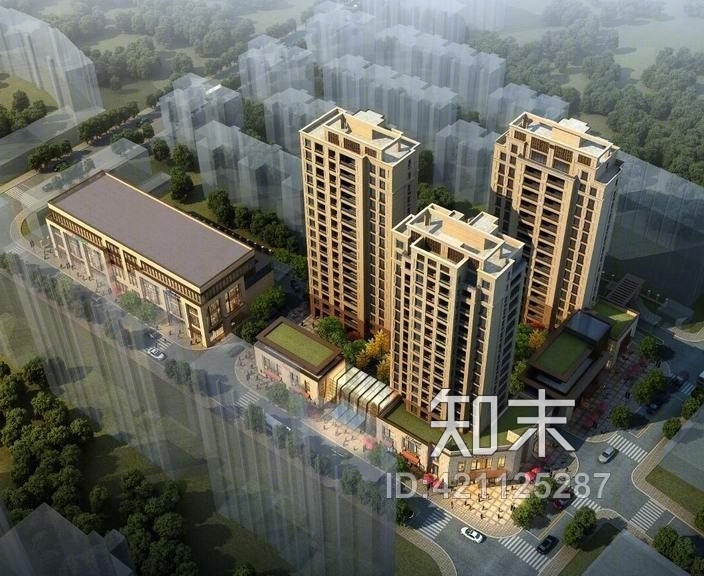 现代高层住宅SU模型下载【ID:421125287】