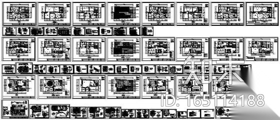 美容院装修全套施工图cad施工图下载【ID:165114188】