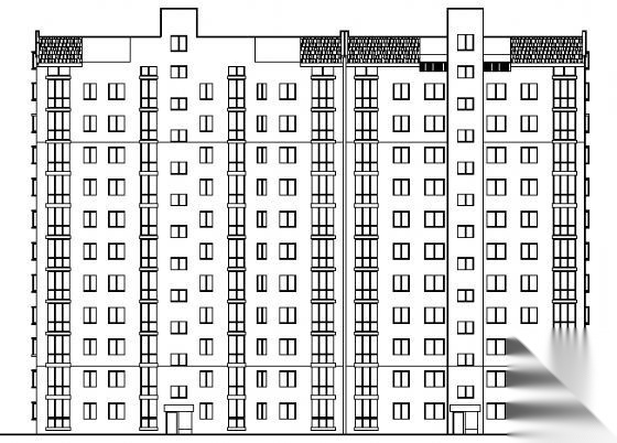 某十二层住宅楼建筑施工图cad施工图下载【ID:149572113】