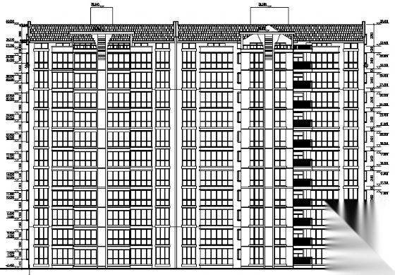 某十二层住宅楼建筑施工图cad施工图下载【ID:149572113】