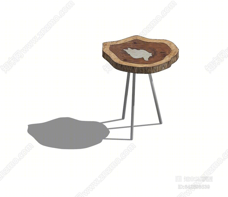 工业风根雕茶几SU模型下载【ID:642698539】