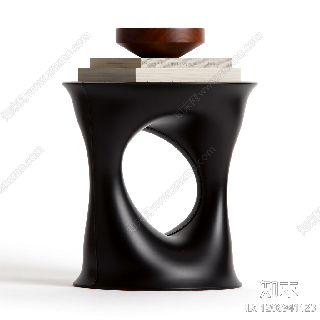 异形黑桌配托盘书本3D模型下载【ID:1206941123】