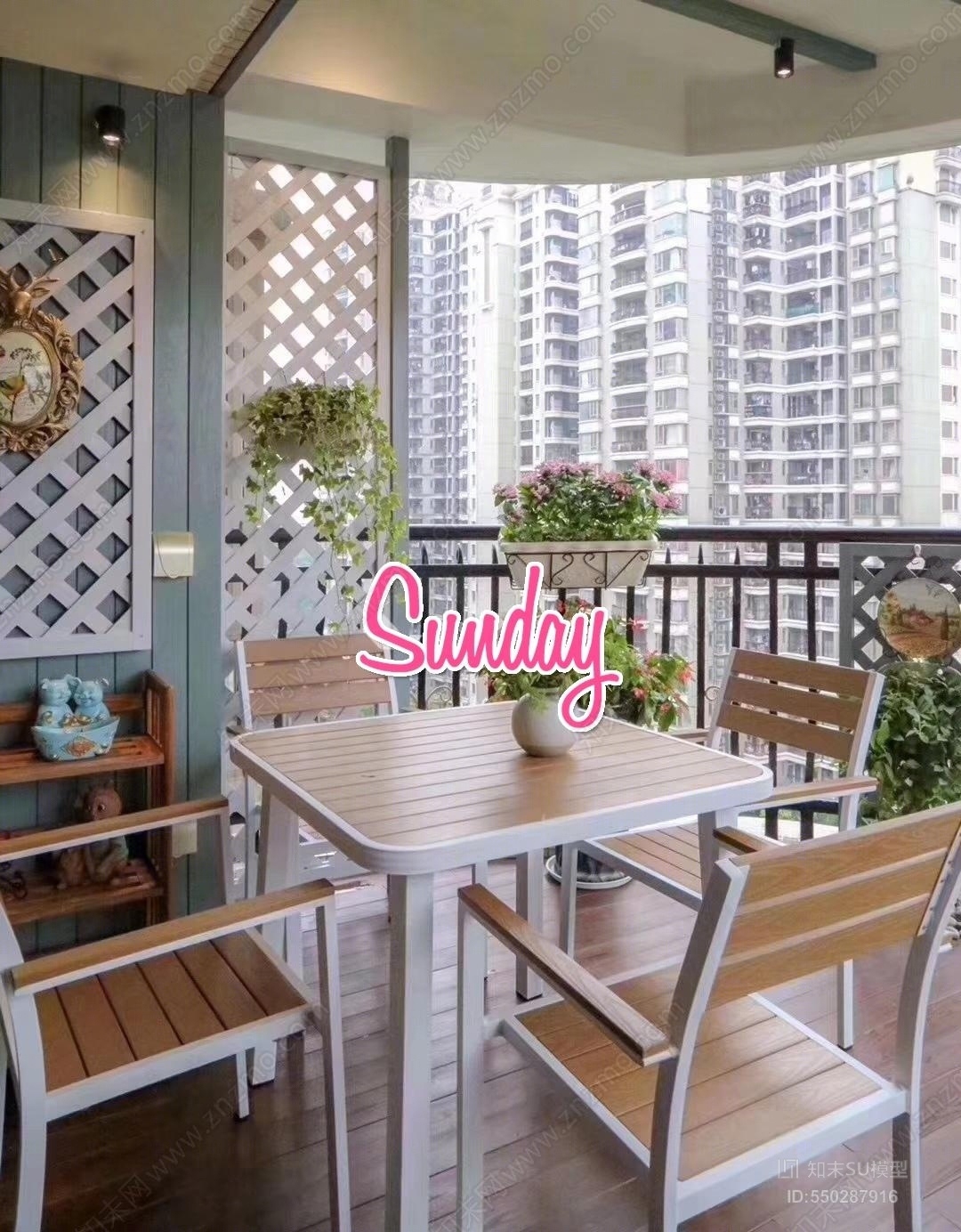 现代风格庭院景观SU模型下载【ID:550287916】