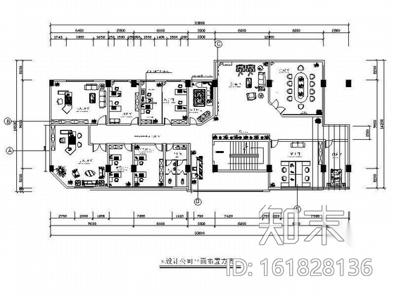 某设计公司办公空间装修图cad施工图下载【ID:161828136】