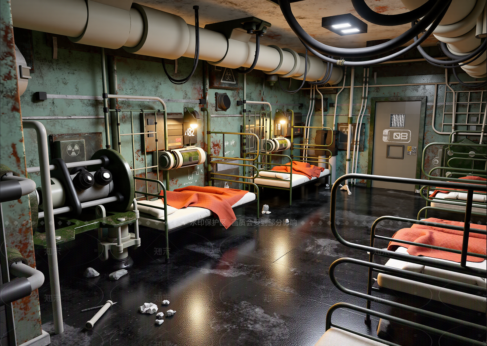 现代宿舍3D模型下载【ID:1214983119】