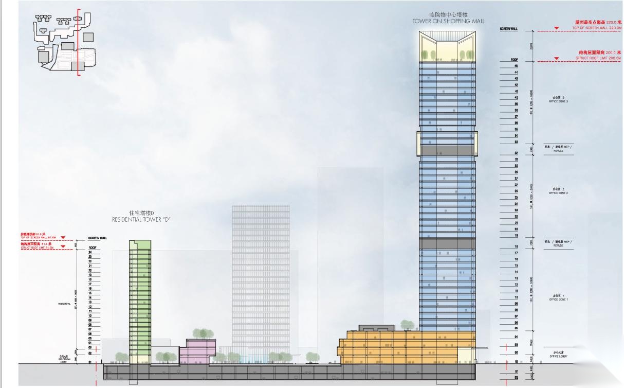 [深圳]超高层玻璃幕墙双塔式商业综合体建筑设计方案文...cad施工图下载【ID:165925112】