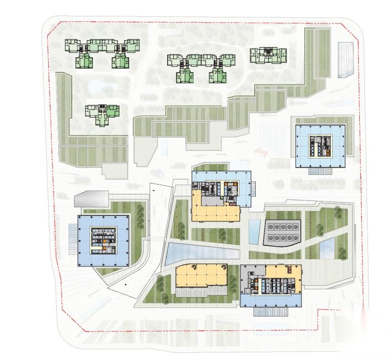 [深圳]超高层玻璃幕墙双塔式商业综合体建筑设计方案文...cad施工图下载【ID:165925112】