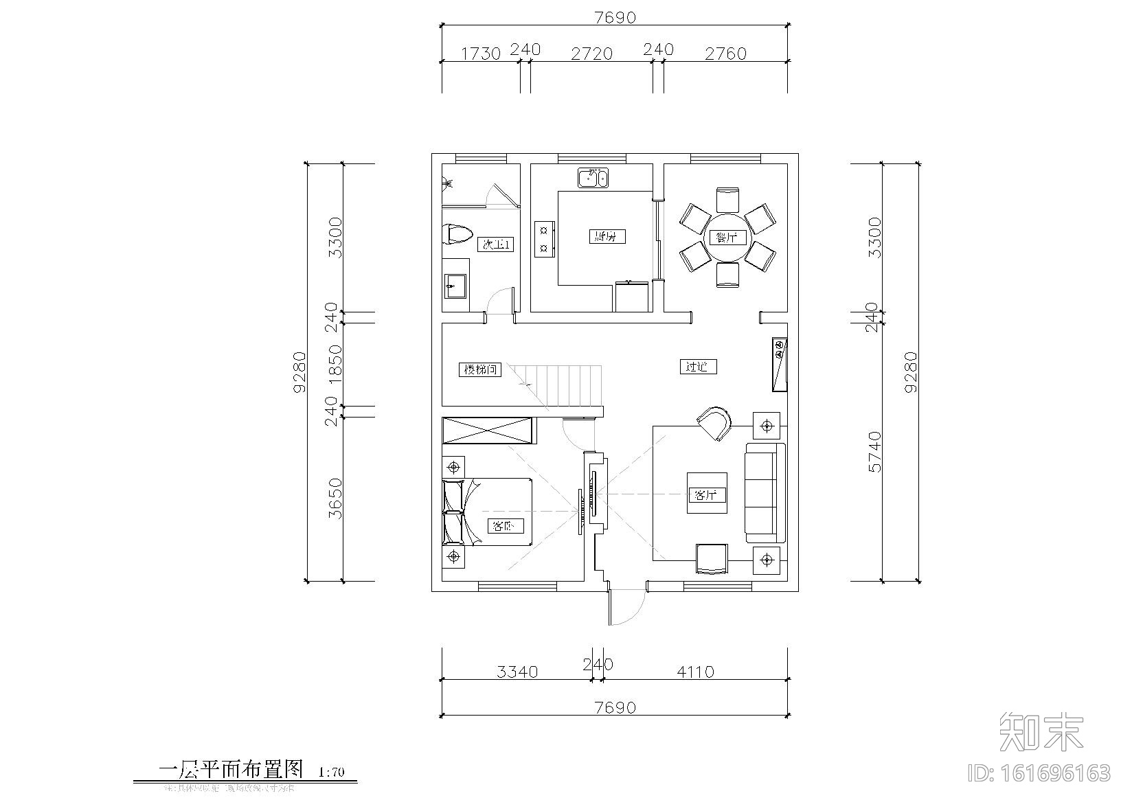 [江苏]某复式别墅样板间CAD施工图+效果图cad施工图下载【ID:161696163】