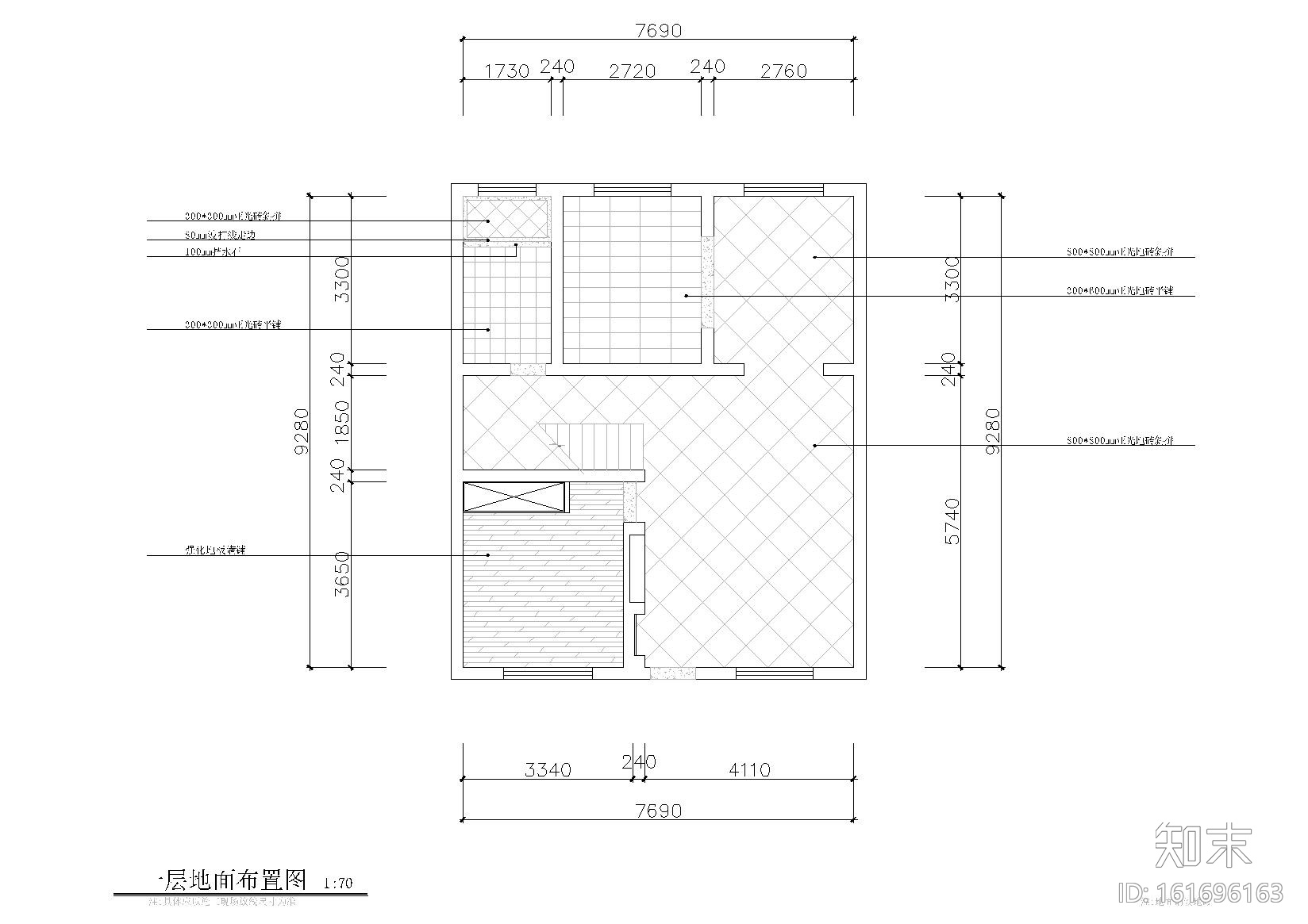 [江苏]某复式别墅样板间CAD施工图+效果图cad施工图下载【ID:161696163】