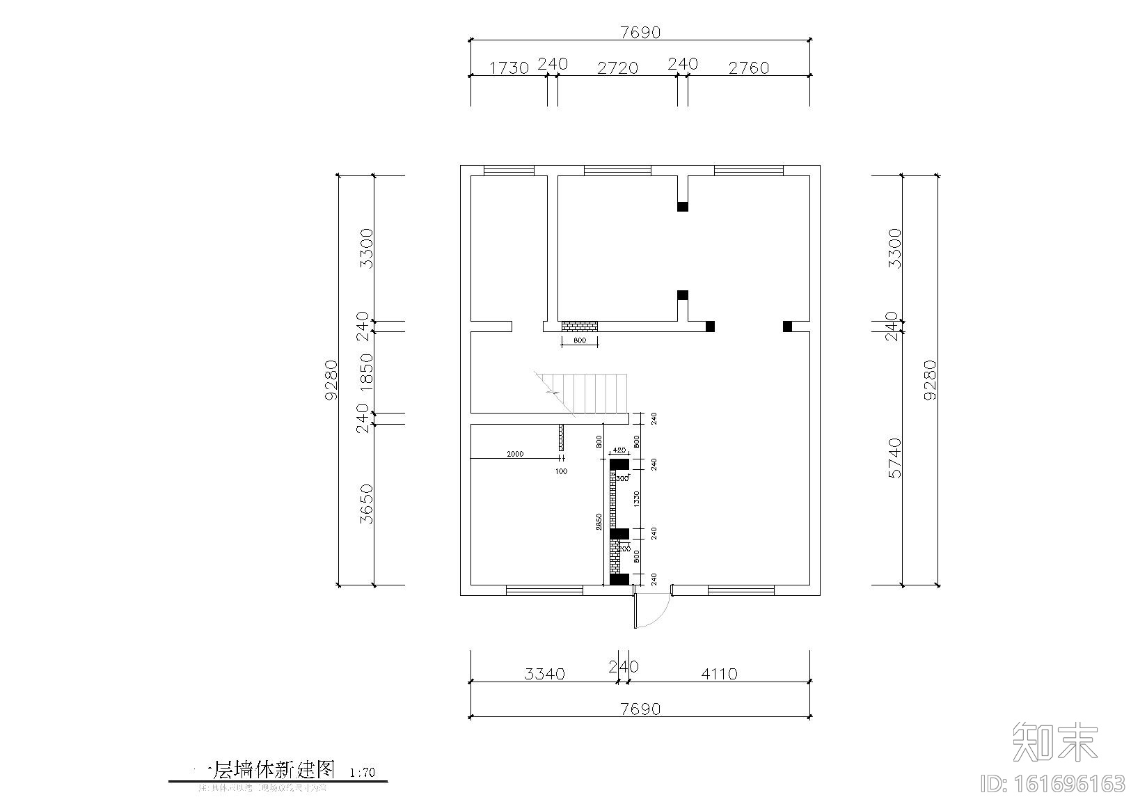 [江苏]某复式别墅样板间CAD施工图+效果图cad施工图下载【ID:161696163】