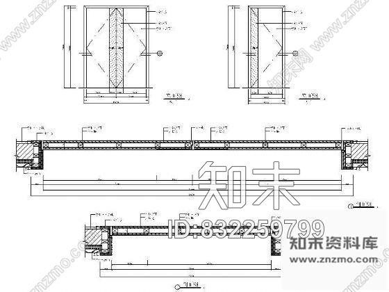 图块/节点办公室木门详图cad施工图下载【ID:832259799】