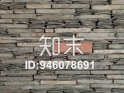 石头墙造型个性瓦墙瓦片贴图下载【ID:946078691】