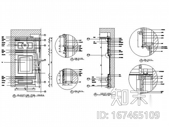 成套装饰墙面造型节点详图CAD图块下载cad施工图下载【ID:167465109】