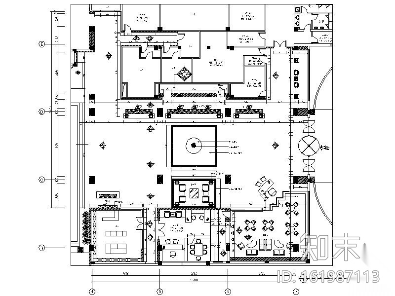 某国际酒店门厅室内装修图cad施工图下载【ID:161987113】