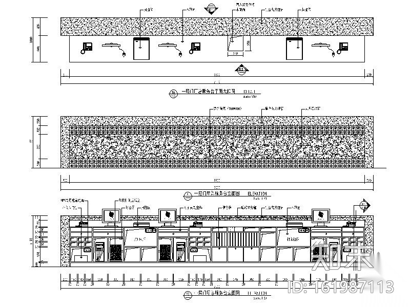 某国际酒店门厅室内装修图cad施工图下载【ID:161987113】