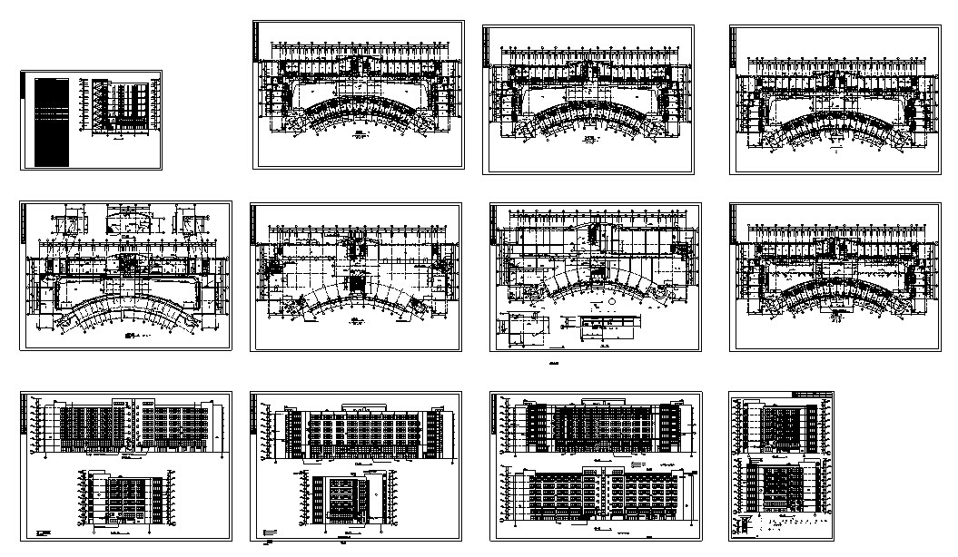 5套商业综合建筑设计方案初设图CADcad施工图下载【ID:151644128】