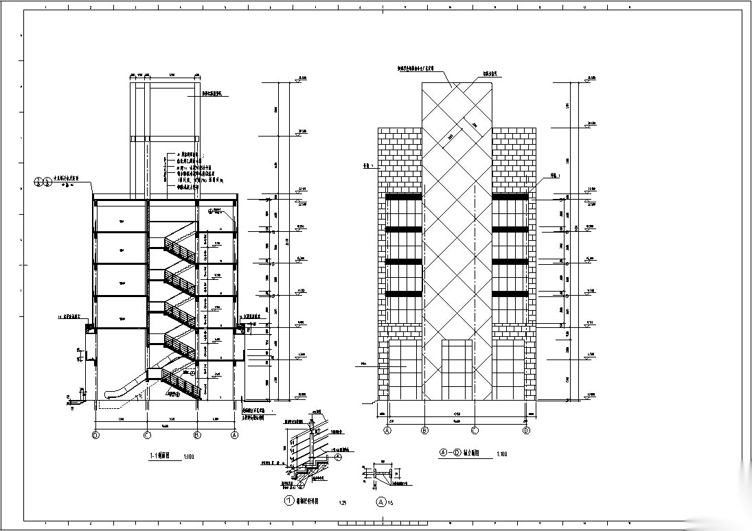 5套商业综合建筑设计方案初设图CADcad施工图下载【ID:151644128】