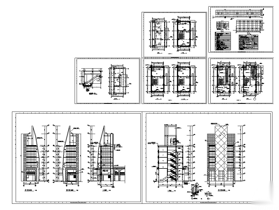 5套商业综合建筑设计方案初设图CADcad施工图下载【ID:151644128】