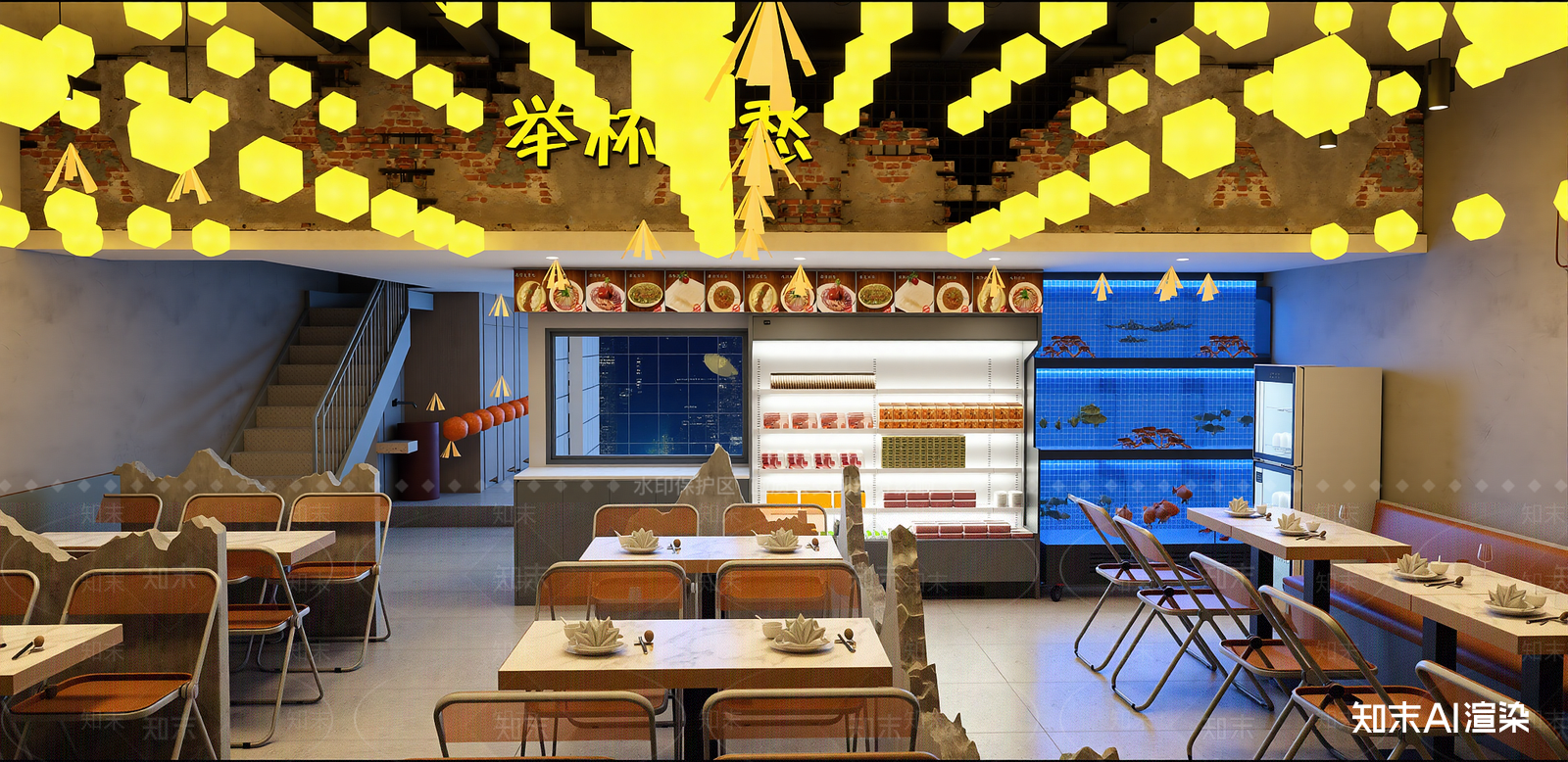 工业烧烤烤肉店SU模型下载【ID:1215955551】