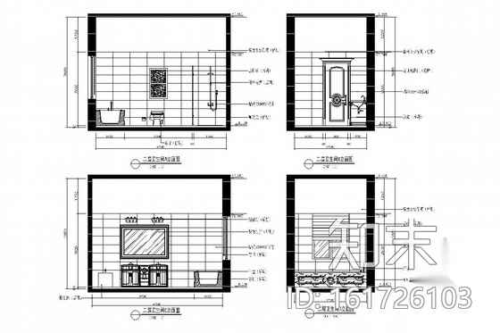 豪华欧式两层别墅室内装修图（含效果）cad施工图下载【ID:161726103】