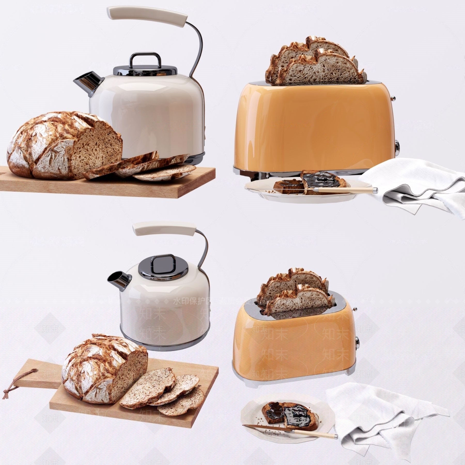 现代烤面包机3D模型下载【ID:992902014】