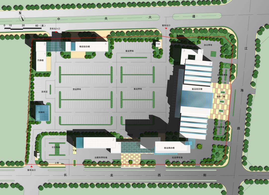 [江苏]现代简洁公用型客货汽车站建筑设计方案文本施工图下载【ID:151680100】