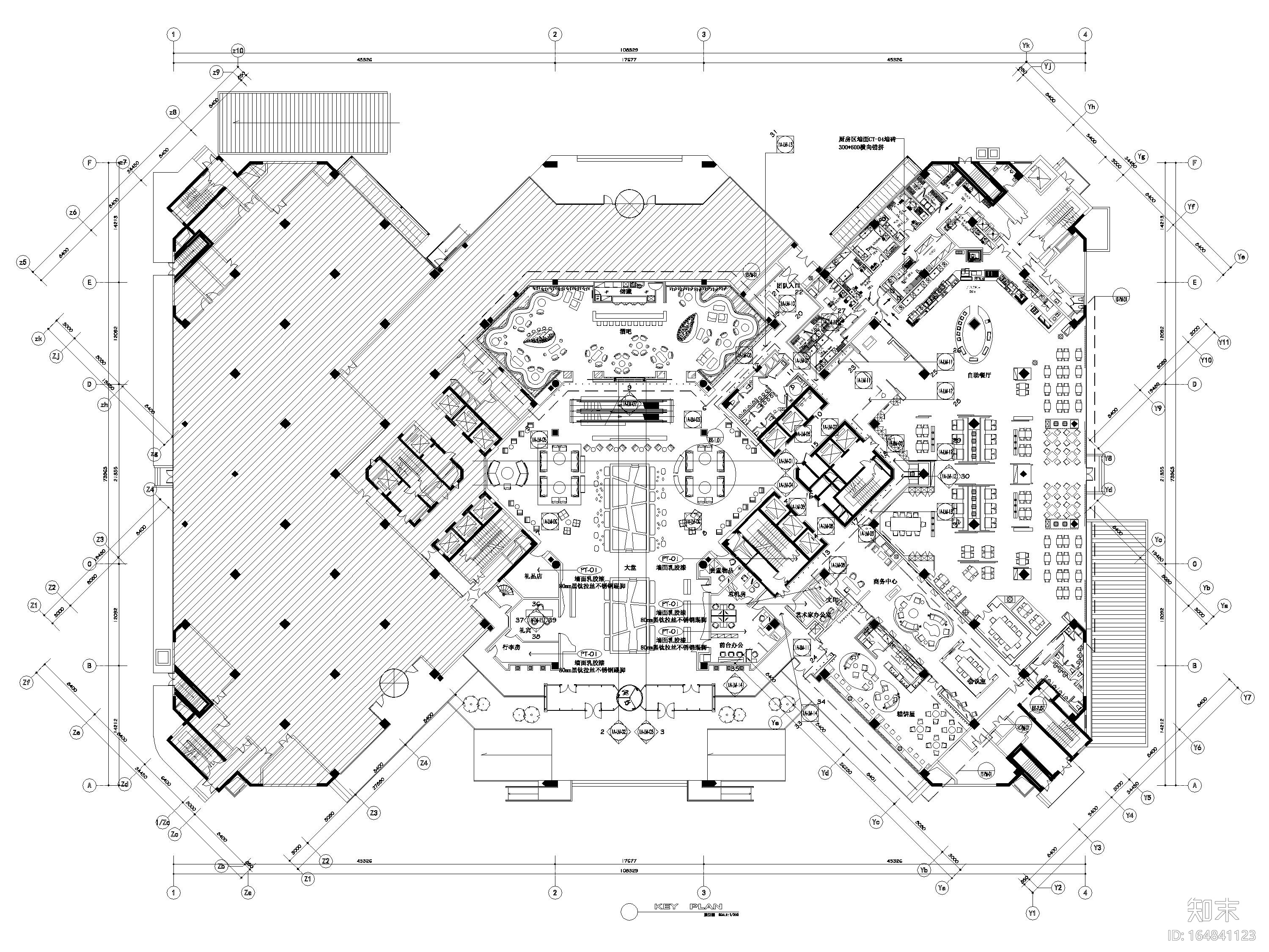 [上海]铂尔曼五星级酒店设计施工图+效果图cad施工图下载【ID:164841123】