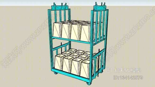 行李手推车SU模型下载【ID:134142579】