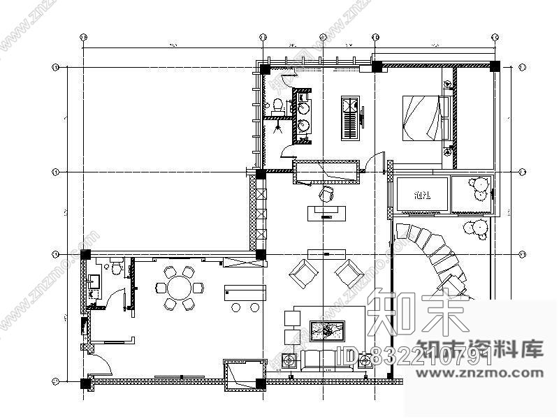 图块/节点某酒店S-11型客房立面图cad施工图下载【ID:832210791】