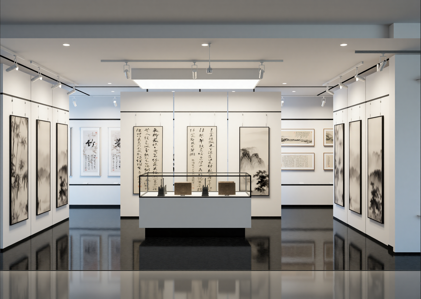 现代艺术展厅3D模型下载【ID:1215066668】