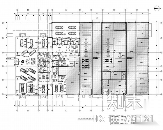 [内蒙古]乌梅4S店面销售服务装修CAD施工图施工图下载【ID:161731161】