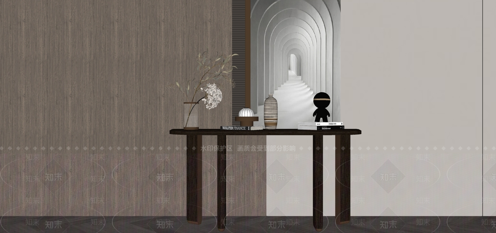 现代端景条案SU模型下载【ID:1109564428】