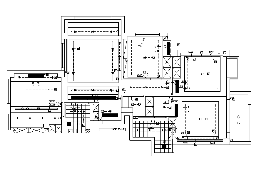 [浙江]温州120㎡黑白调住宅施工图_附效果图施工图下载【ID:168050174】