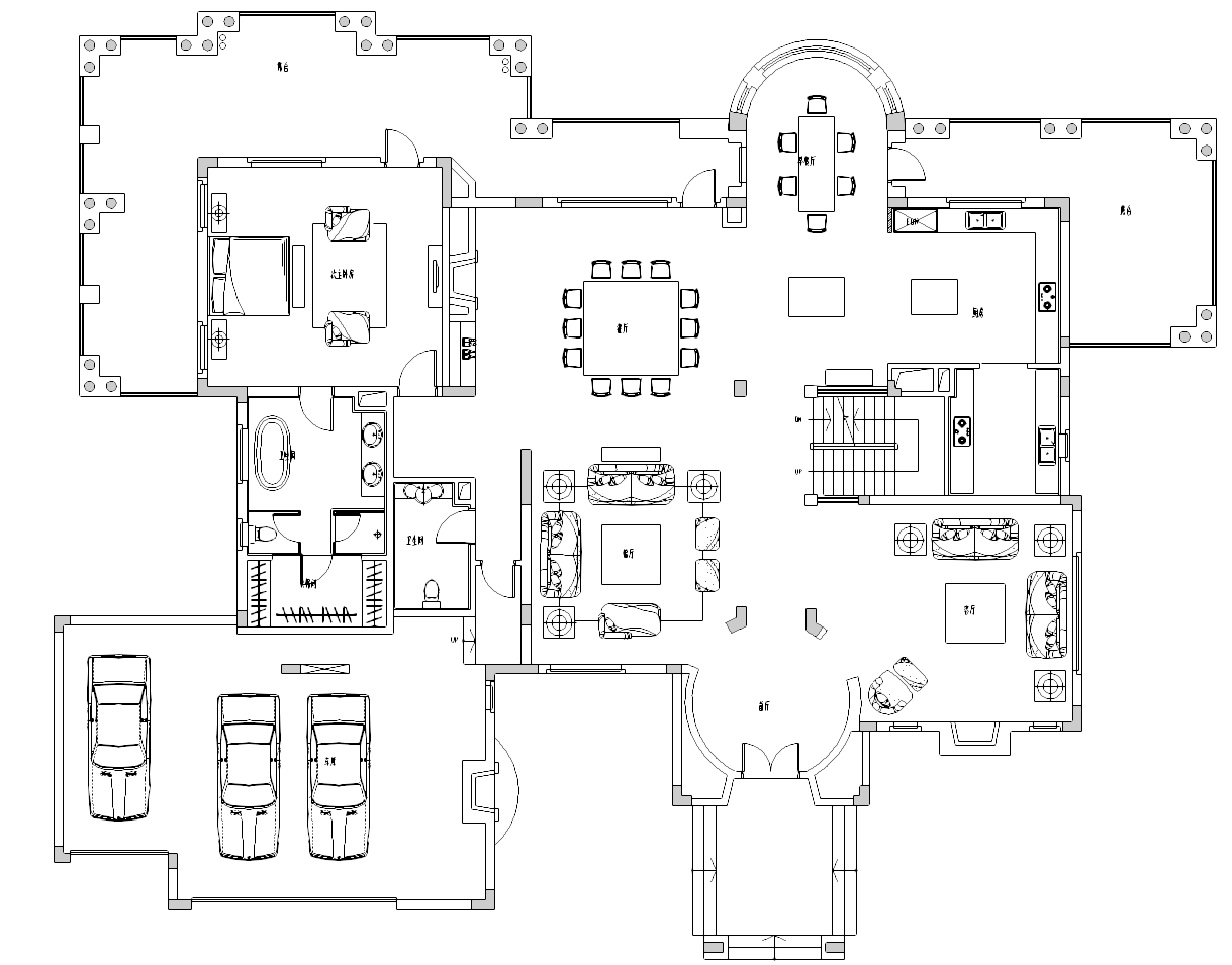 [广东]广州意大利风格九龙湖H5别墅施工图cad施工图下载【ID:161773112】