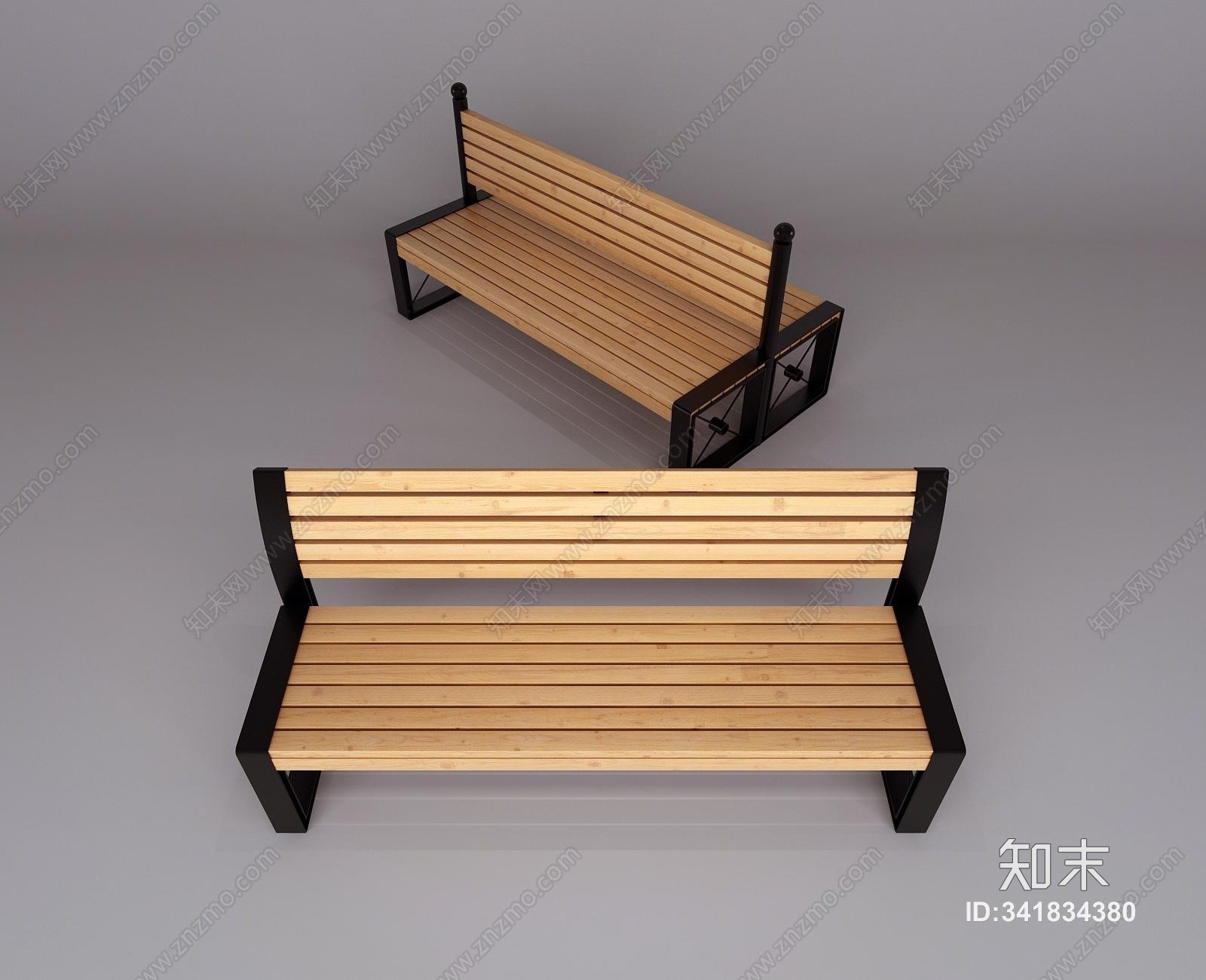 现代公园椅长凳3D模型下载【ID:341834380】