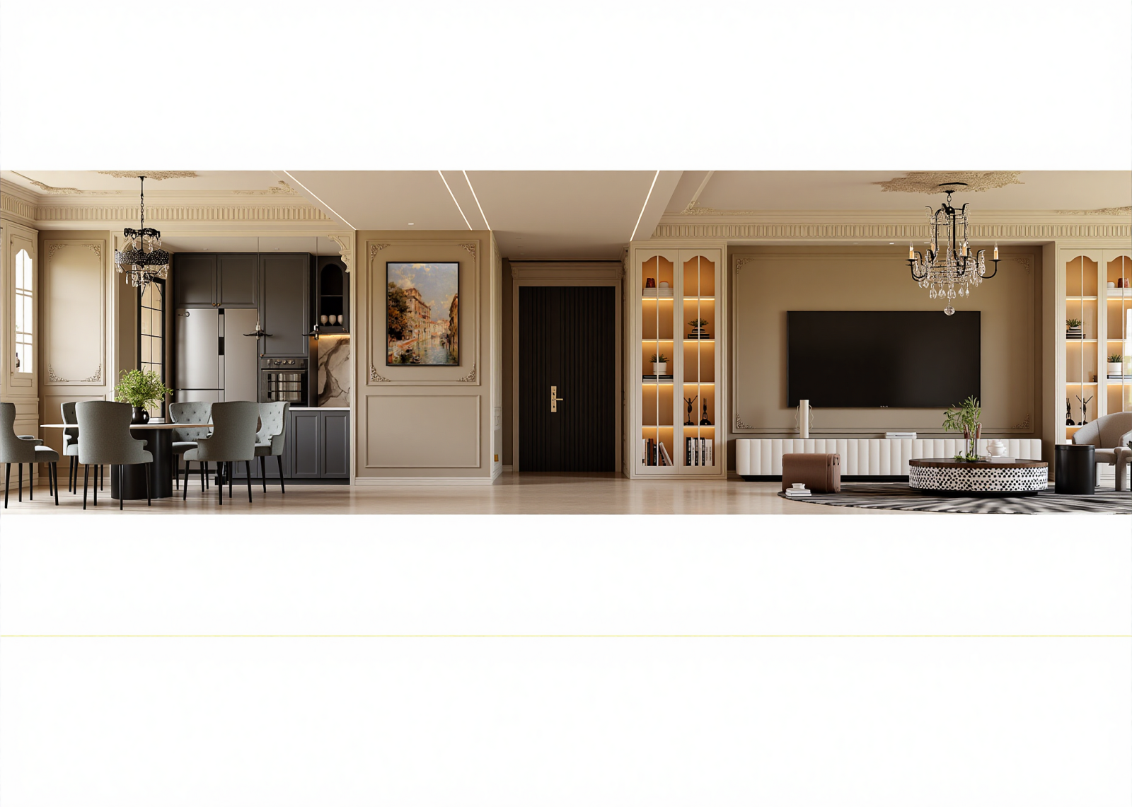 法式民宿大厅3D模型下载【ID:1214670918】