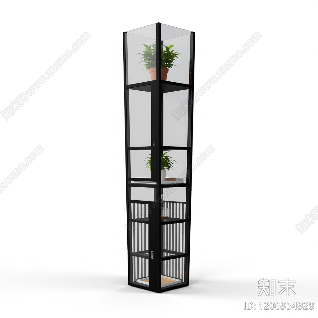 玻璃隔断柜体3D模型下载【ID:1206954928】