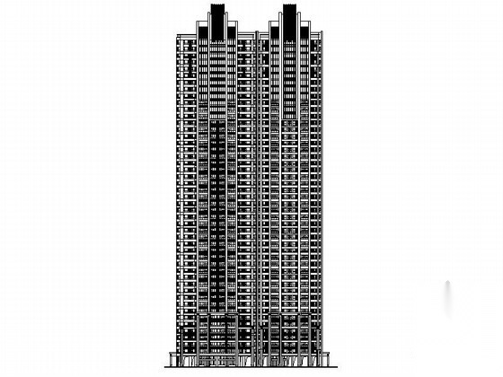 [长沙]某国际广场超高层住宅立面方案图（163.3米、含彩...cad施工图下载【ID:166058149】