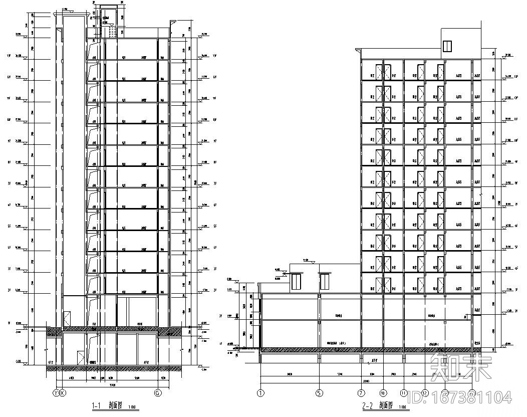 [浙江]现代风格住宅建筑施工图（1栋）cad施工图下载【ID:167381104】