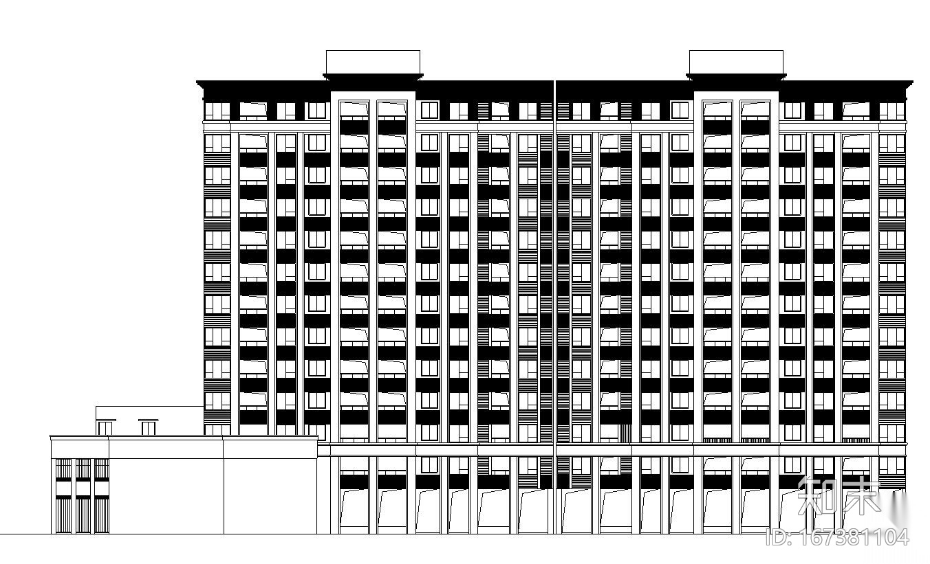 [浙江]现代风格住宅建筑施工图（1栋）cad施工图下载【ID:167381104】