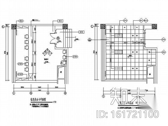[北京]某商场信息员办卡处装修图cad施工图下载【ID:161721100】
