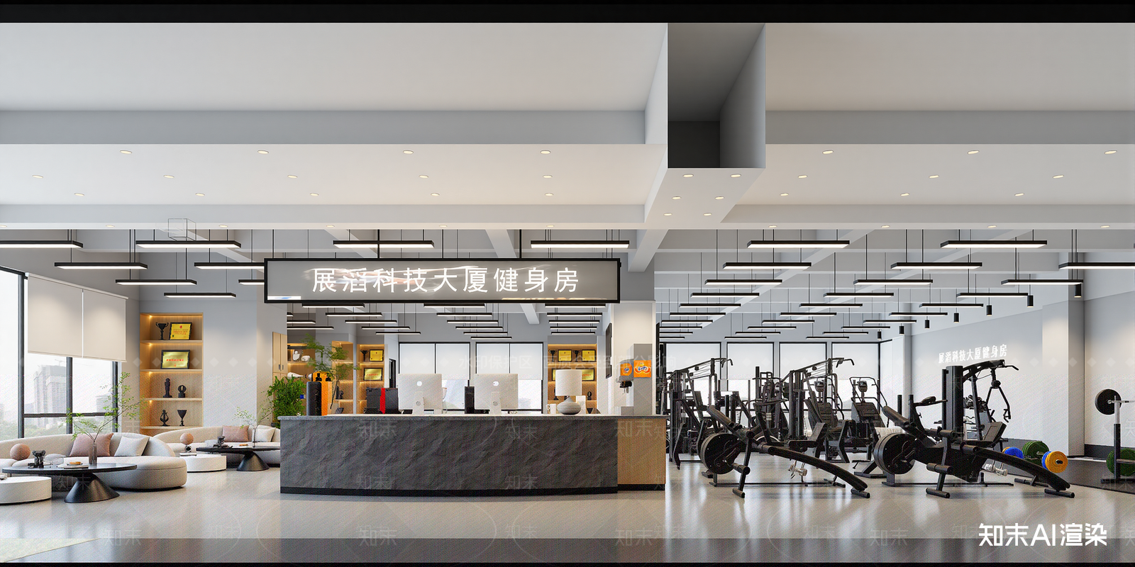 现代健身房3D模型下载【ID:1213994625】