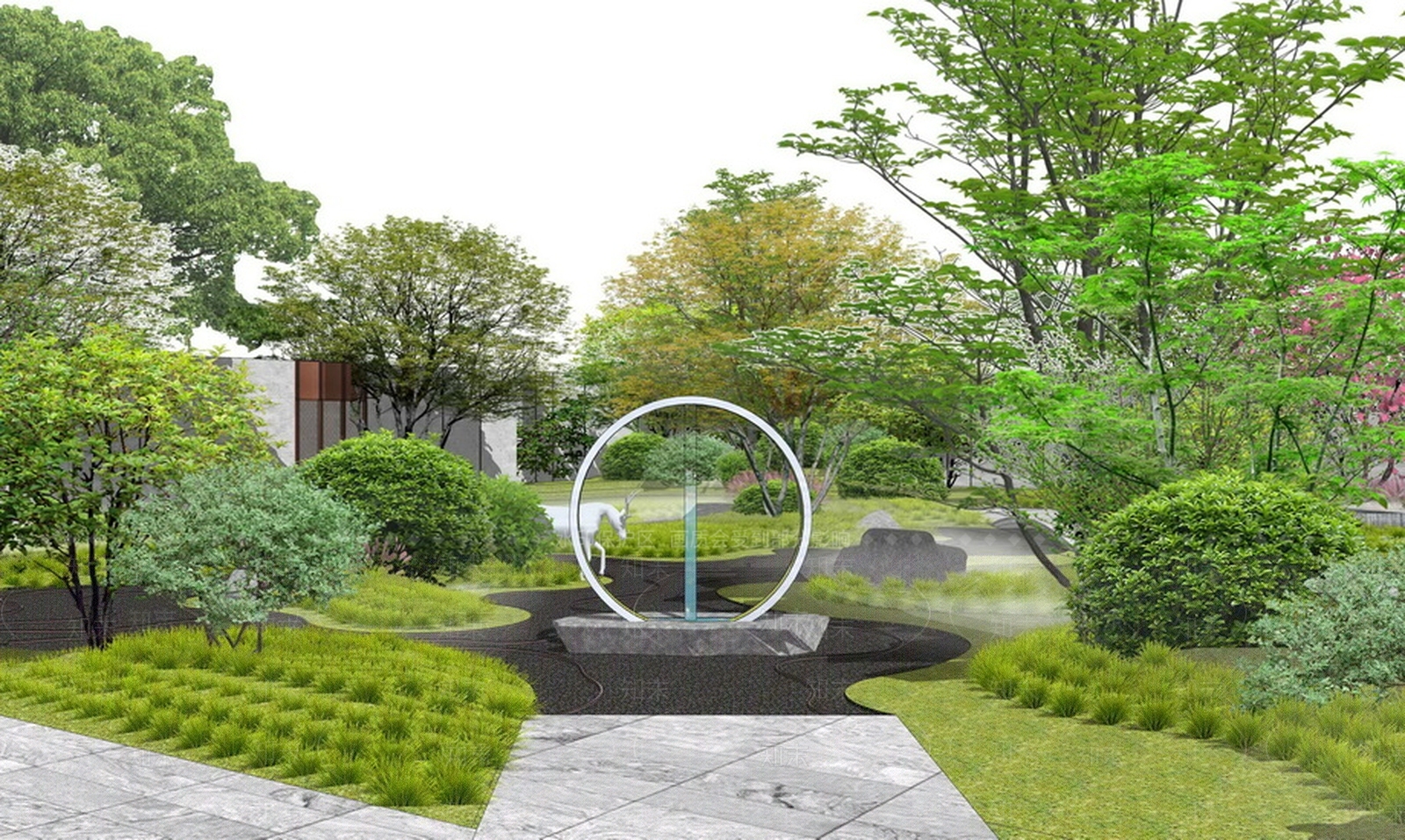 示范区景观SU模型下载【ID:162160116】